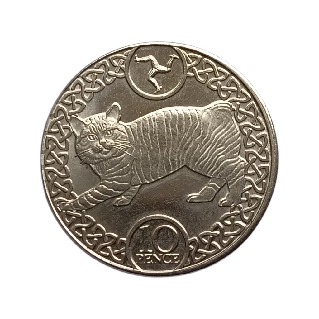 2019 Isle of Man 10 pence coin - Manx Cat