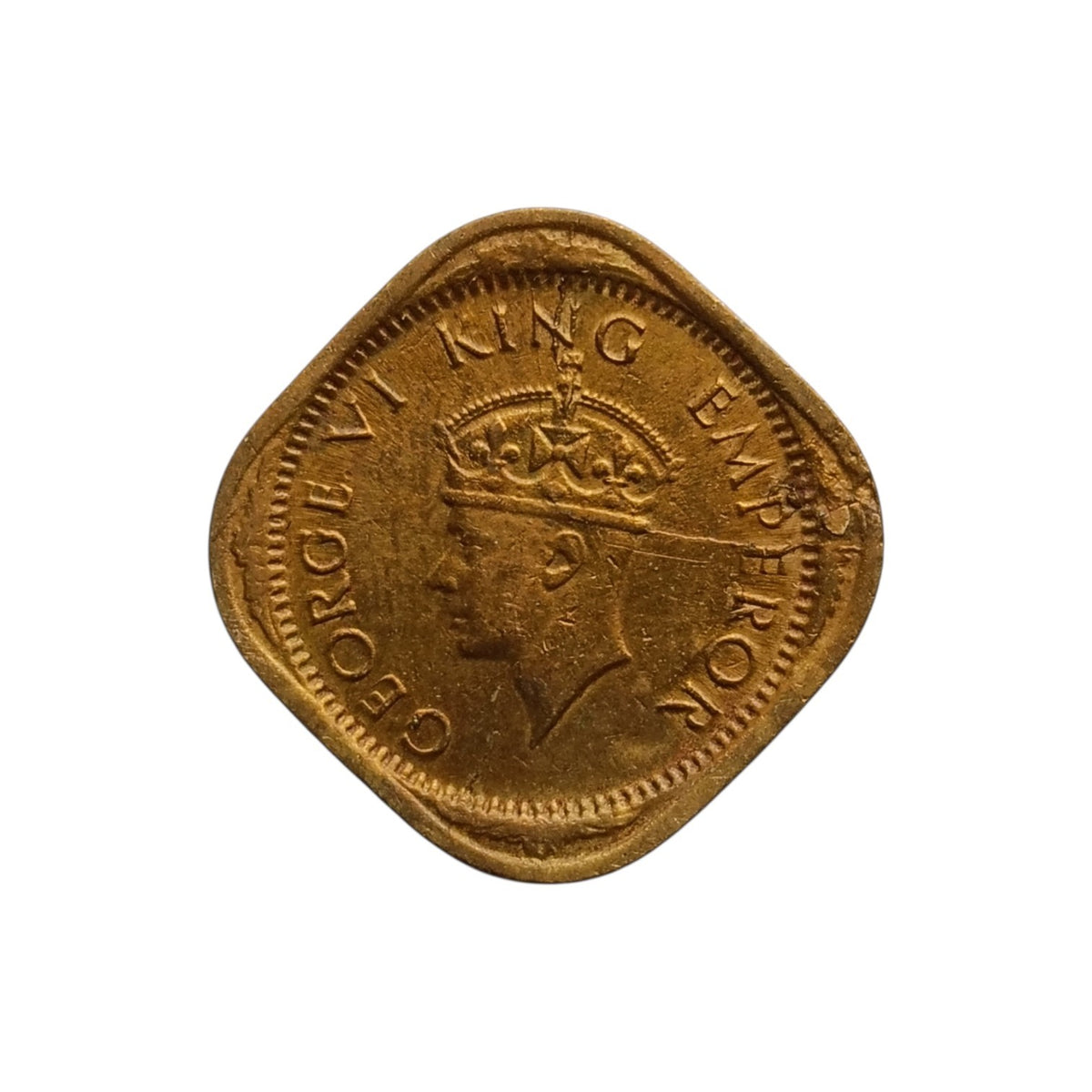 1943 1/2 Anna coin - George 6th king