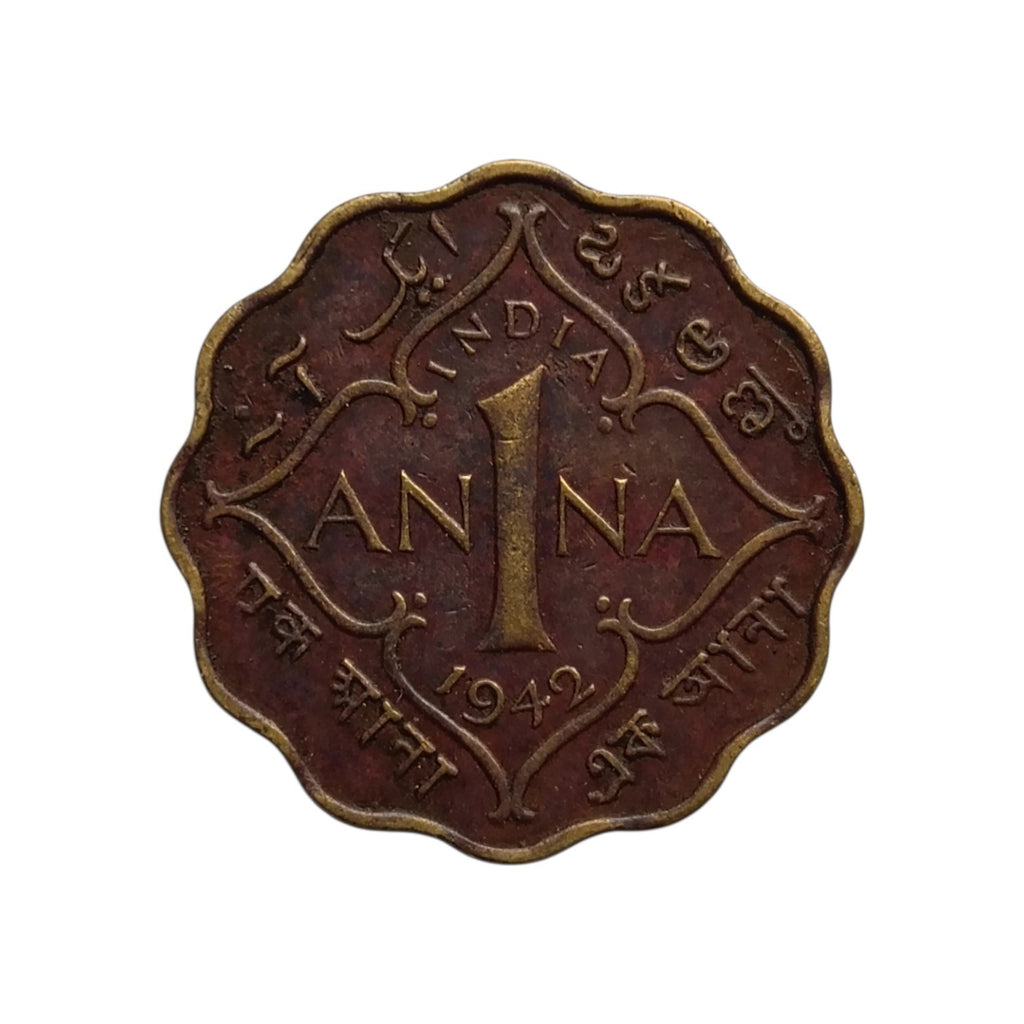 1942 1 Anna coin - George 6th king