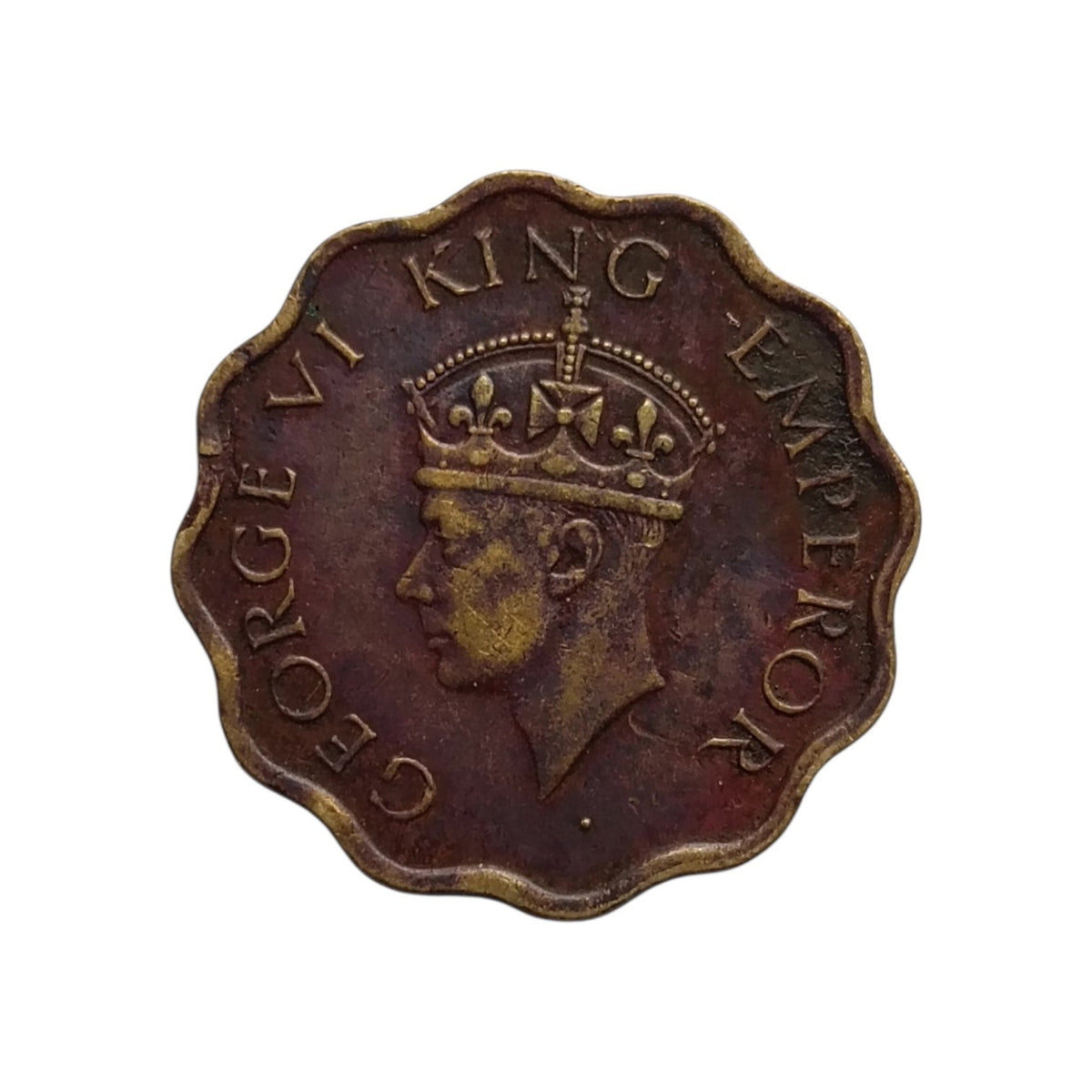 1942 1 Anna coin - George 6th king