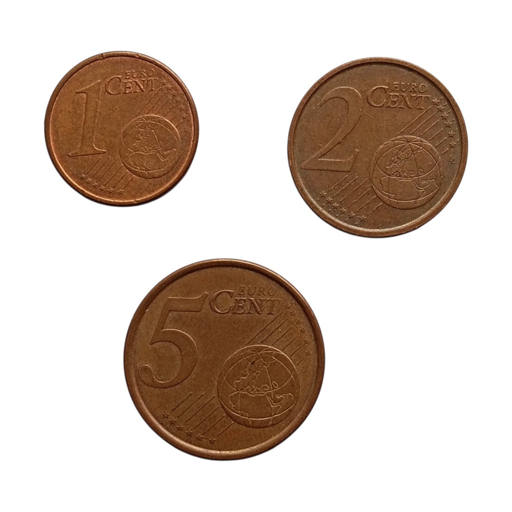 Spain set of 3 coins (1 cent, 2 cents & 5 cents)
