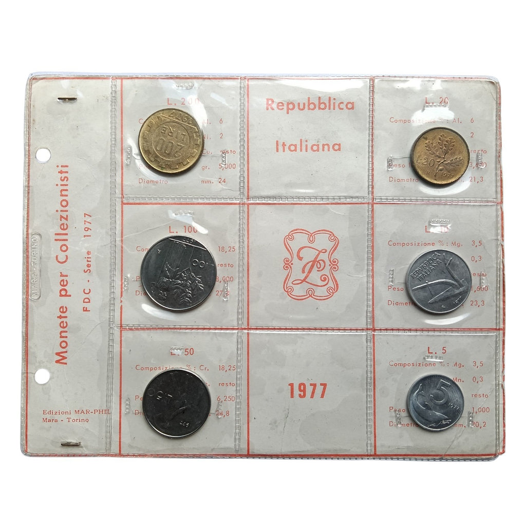 1977 Italy UNC set of 6 coins