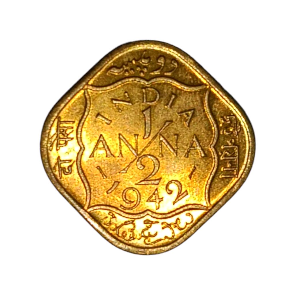 1942 1/2 Anna UNC Coin - George 6th King