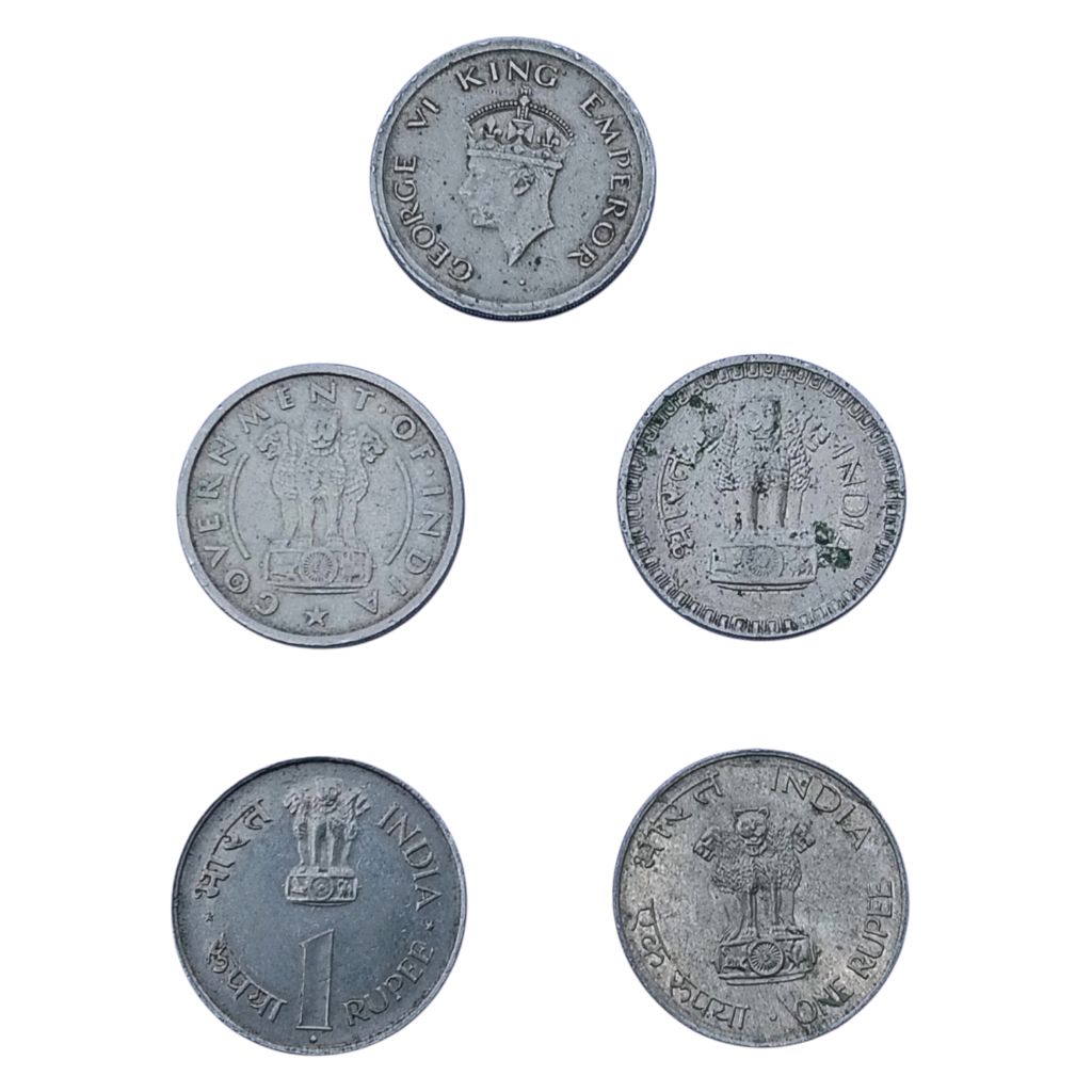 1947 to 1969 1 Rupee (Nickel) Coins Set