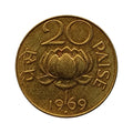 (1968 - 1971) 20 Paise XF+ coin - Aluminium-Bronze