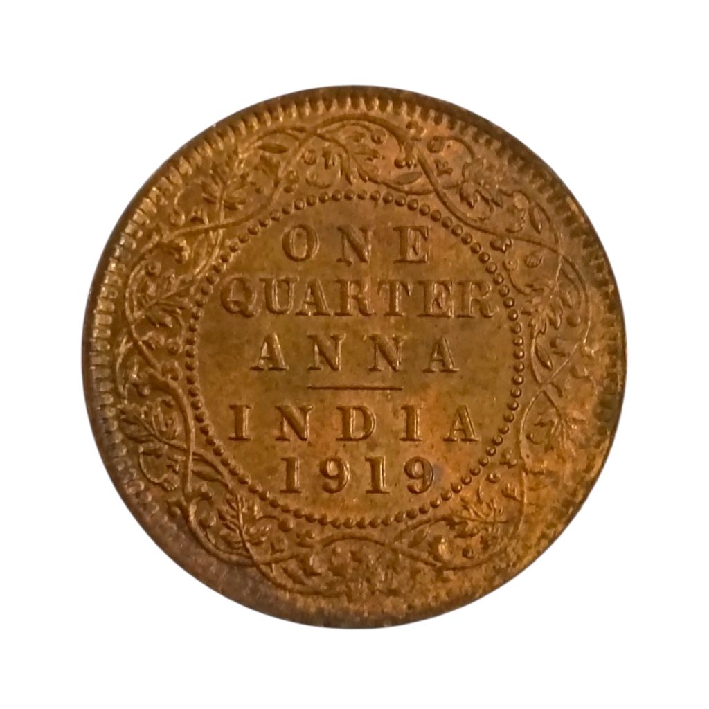 1919 Quarter Anna - George 5th King 👑 UNC Coin