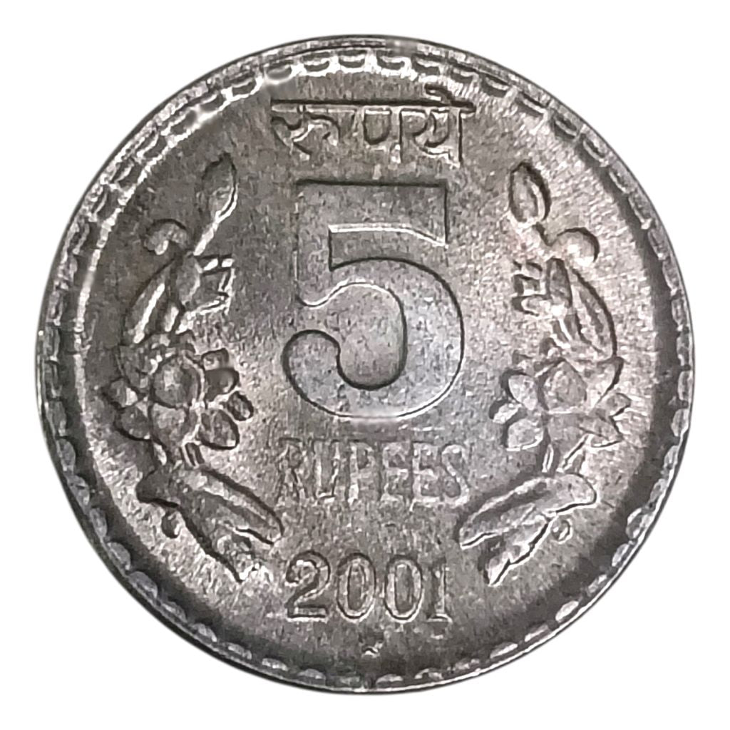 2001 5 Rupees GEM UNC Coin - Hyderabad Mint