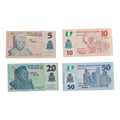 Nigeria 4 Different Polymer Currencies - 5, 10, 20 & 50 Notes