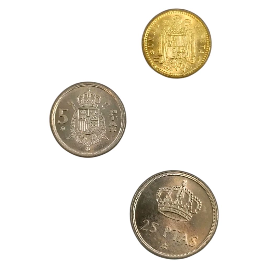 Spain Proof Set - 1977 - 3 Coins Set With Details & Pouch