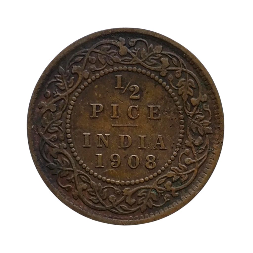 (1903 - 1910) 1/2 Pice Coin - Edward 7th King