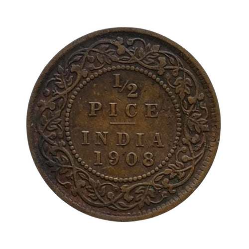 (1903 - 1910) 1/2 Pice Coin - Edward 7th King