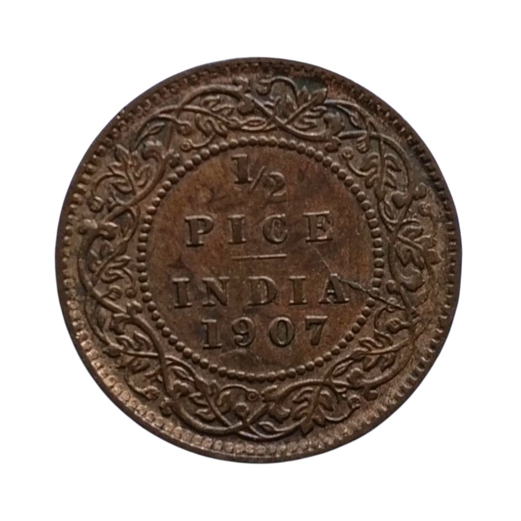 (1903 - 1910) 1/2 Pice Coin - Edward 7th King