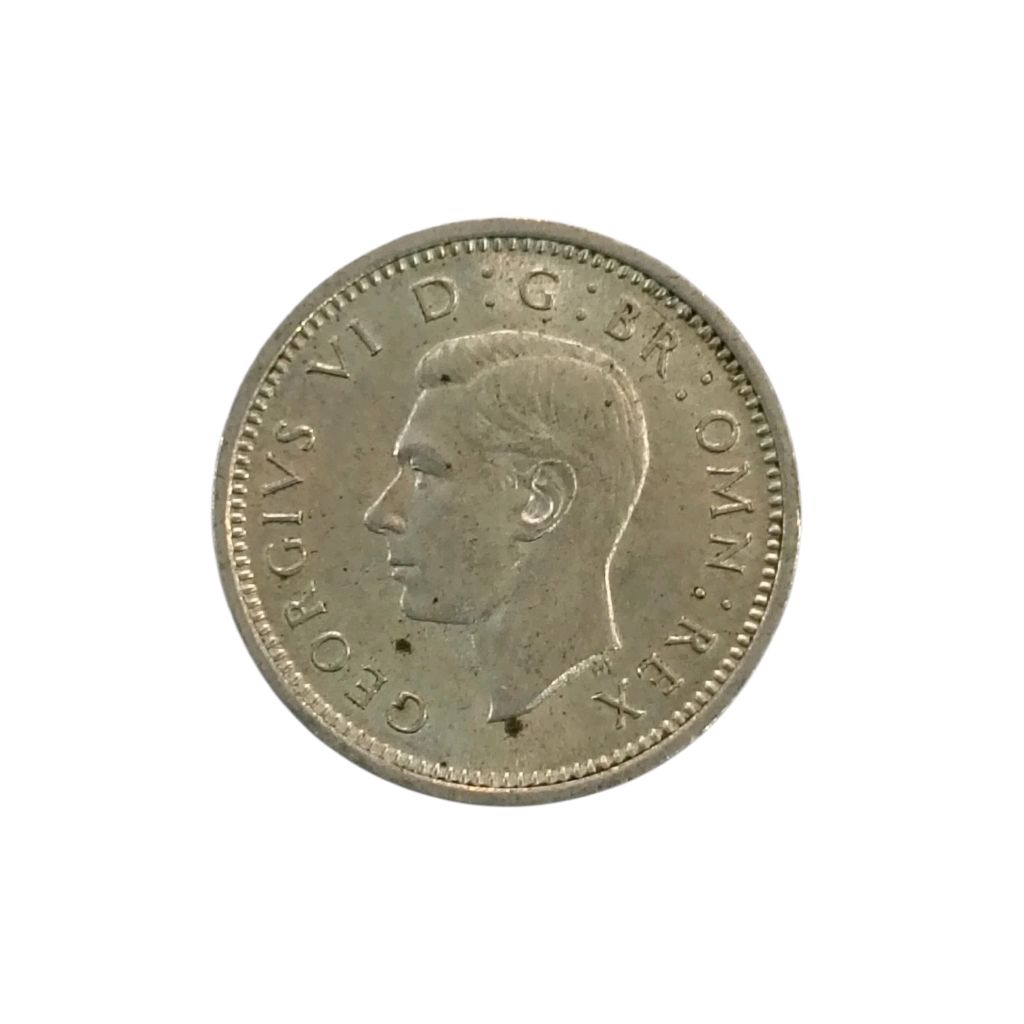 1937 UK 3 Pence Silver Coin - George 6th King