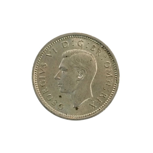 1937 UK 3 Pence Silver Coin - George 6th King