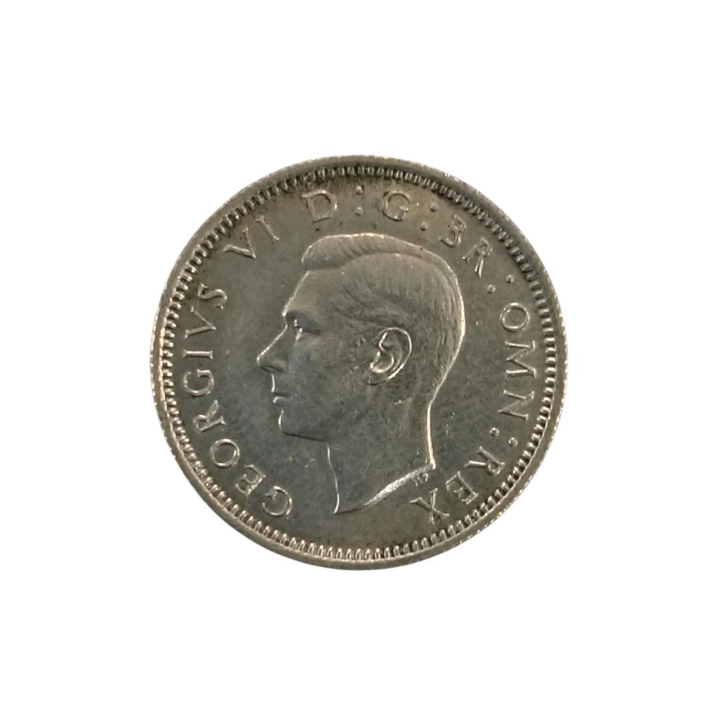 1943 UK 6 Pence Silver Coin - George 6th King