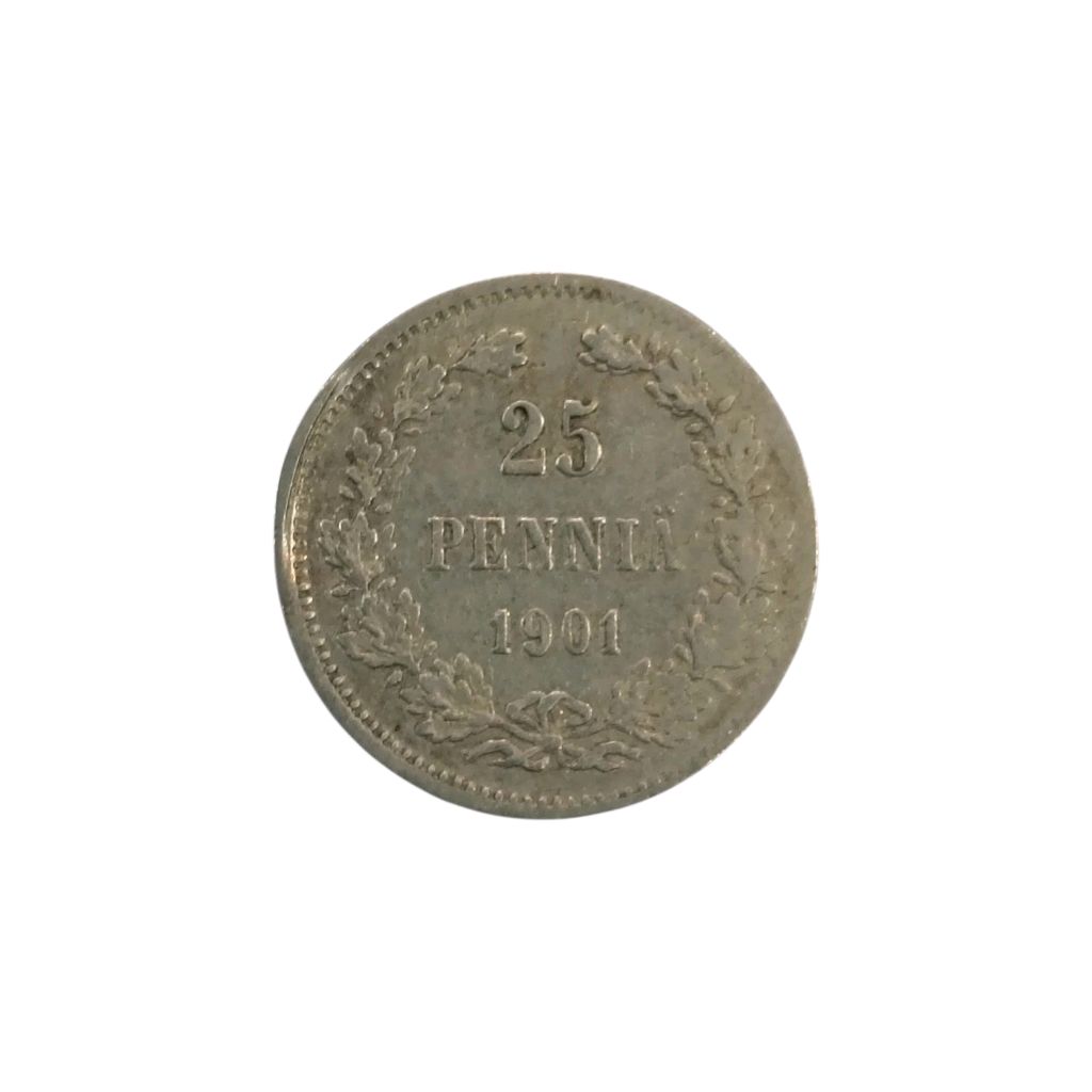Finland 25 Pennia Silver Coin